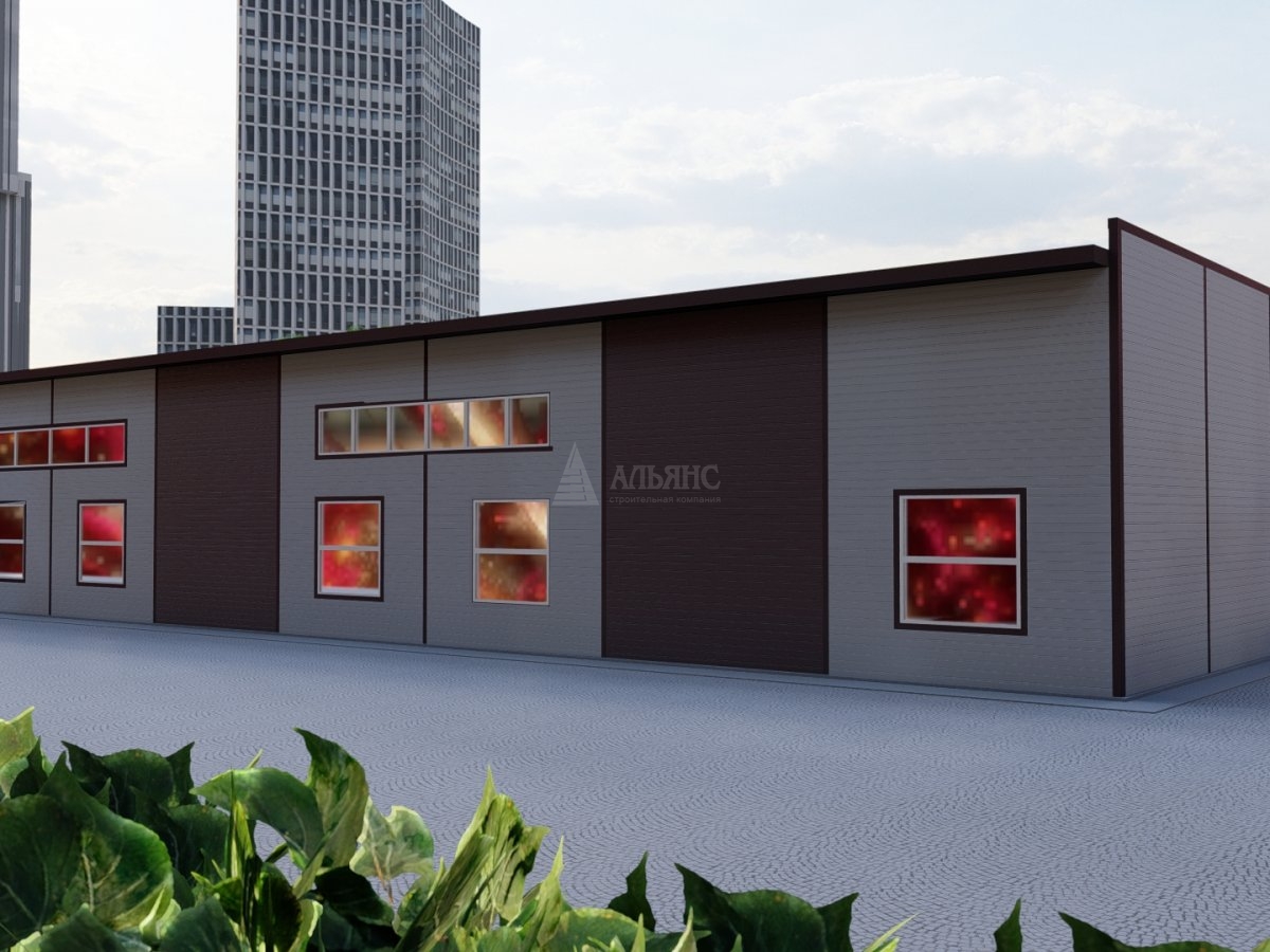 3D визуализация Склад-ангар с АБК из сэндвич-панелей - фото 5