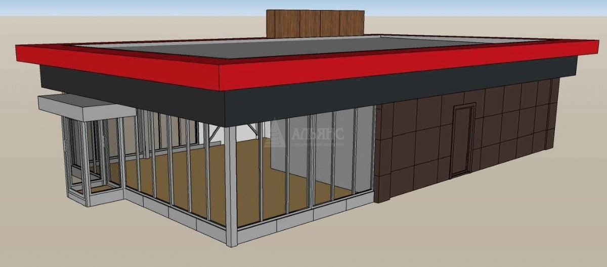 3D визуализация Кафе из сэндвич-панелей - фото 1